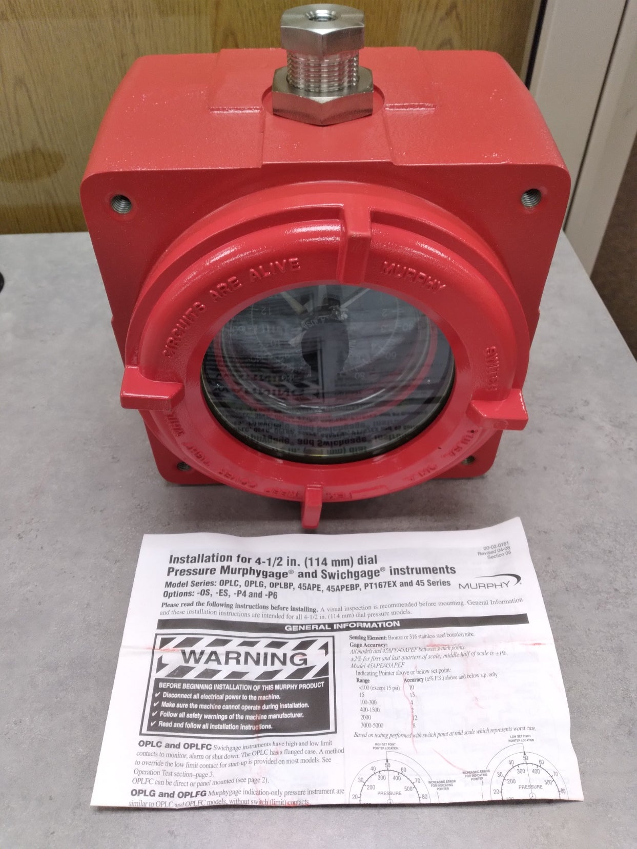 MURPHY EXPLOSION PROOF 45APE-S-200-EX PRESSURE GAUGE