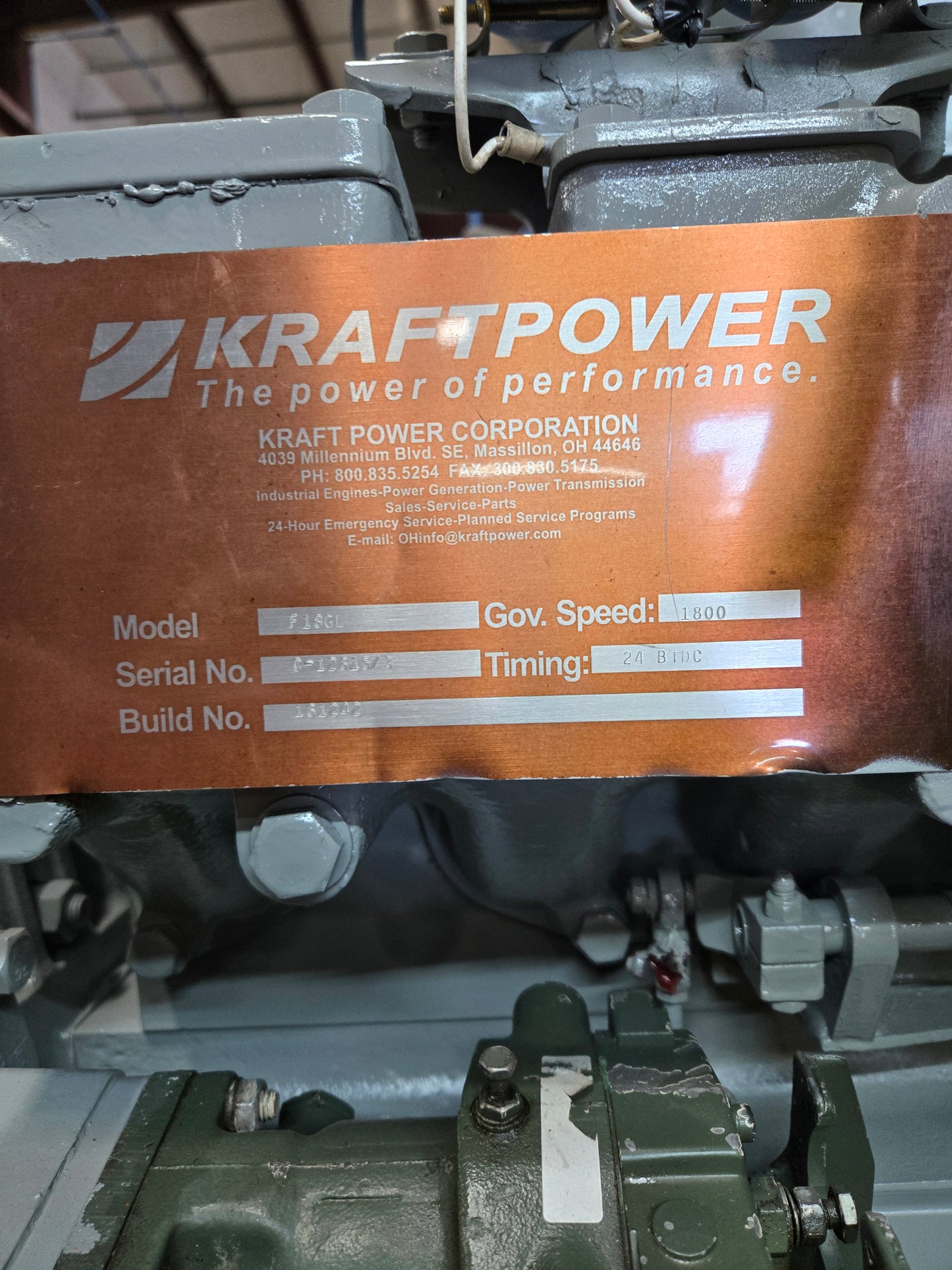 Waukesha VGF - F18GL Engine- rebuilt (serial # 12615/3)