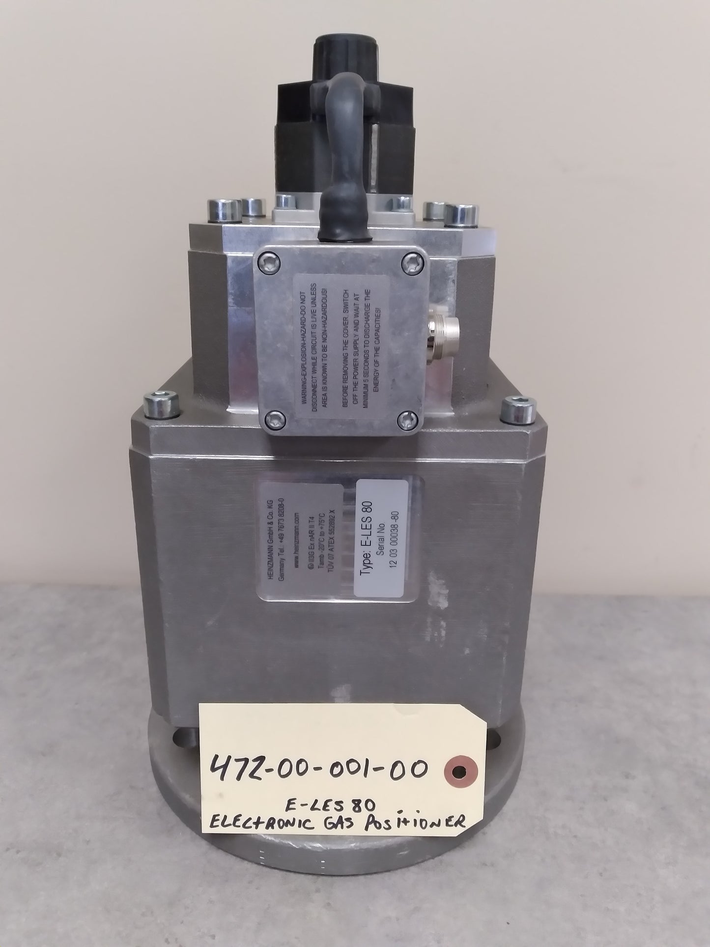 HEINZMANN 472-00-001-00 ELECTRONIC CONTROLLED GAS POSITIONER E-LES80