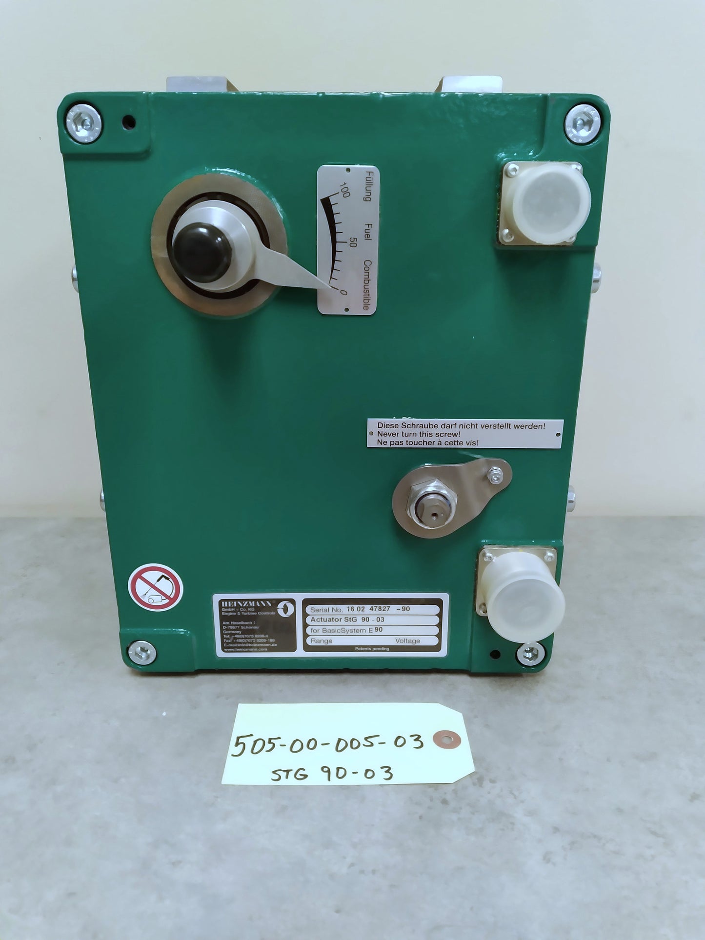 HEINZMANN 505-00-005-03 STG-90 ELECTRIC ACTUATOR