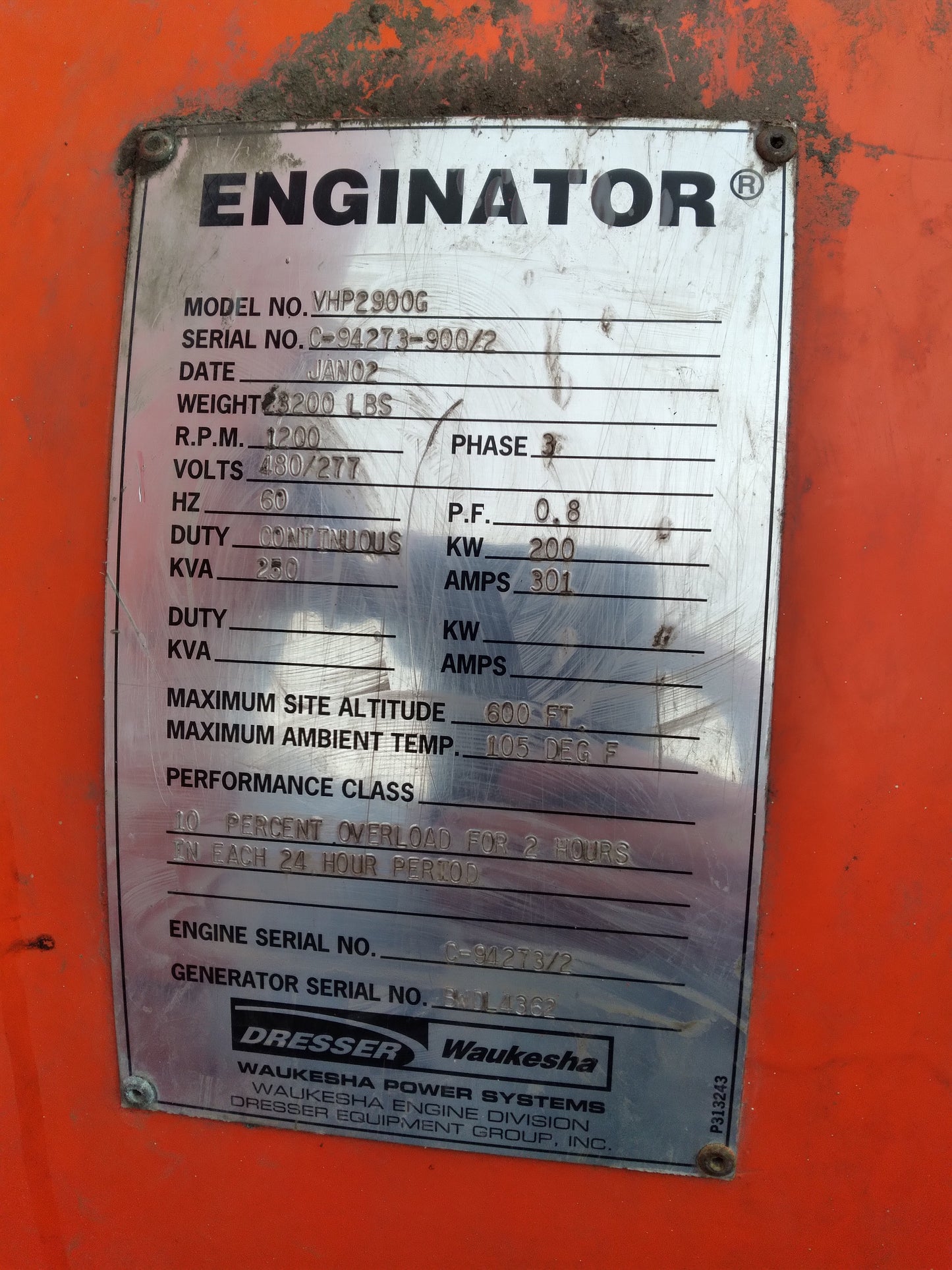 200 KW - LS Alternator, 480 V AC