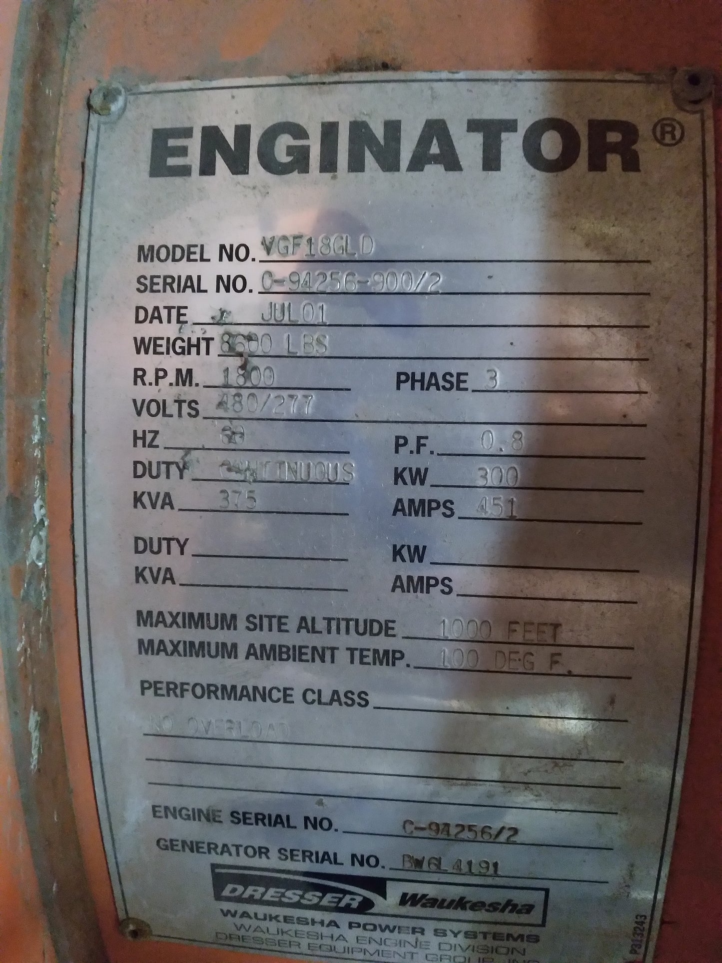 300 KW - LS Alternator, 480 V AC