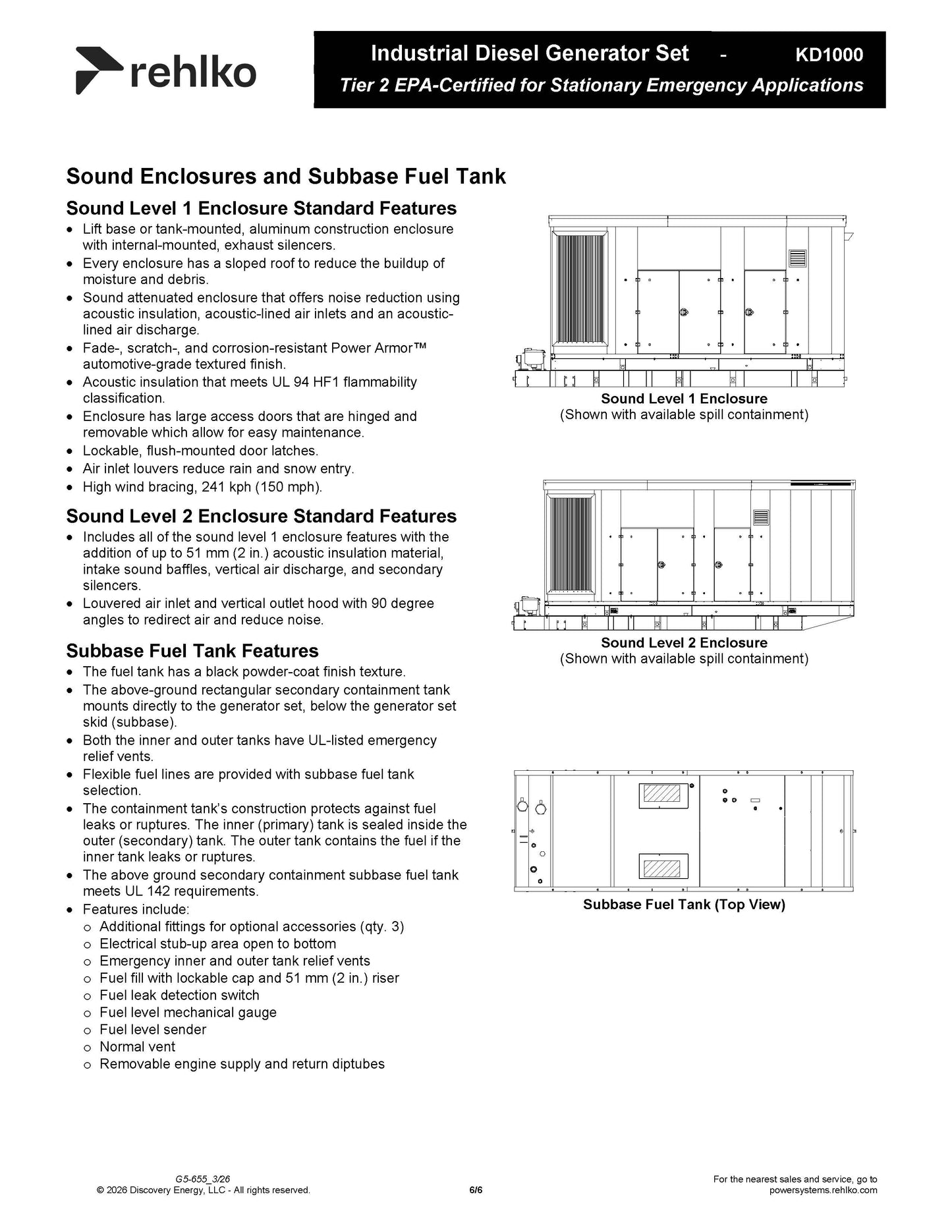 Rehlko/Kohler KD1000 1mw Diesel Generator with Enclosure