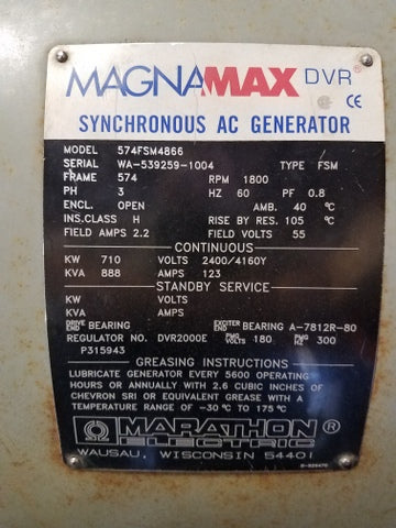 710 KW - Marathon Alternator