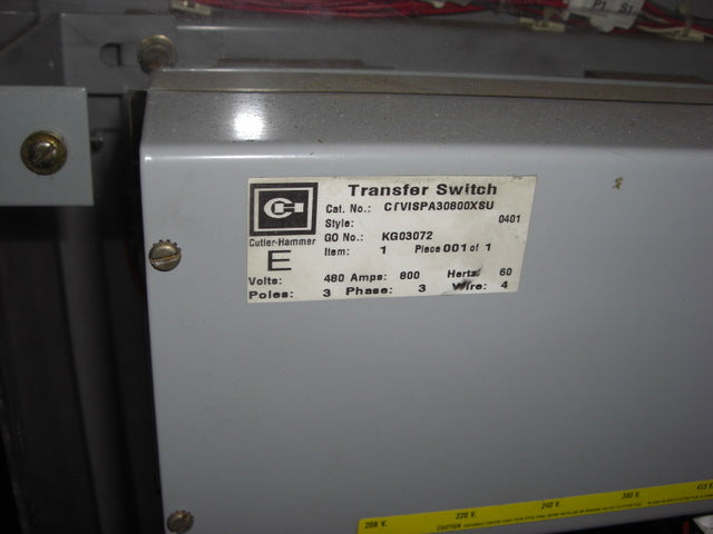 800 AMP - Close Transition Transfer Switch