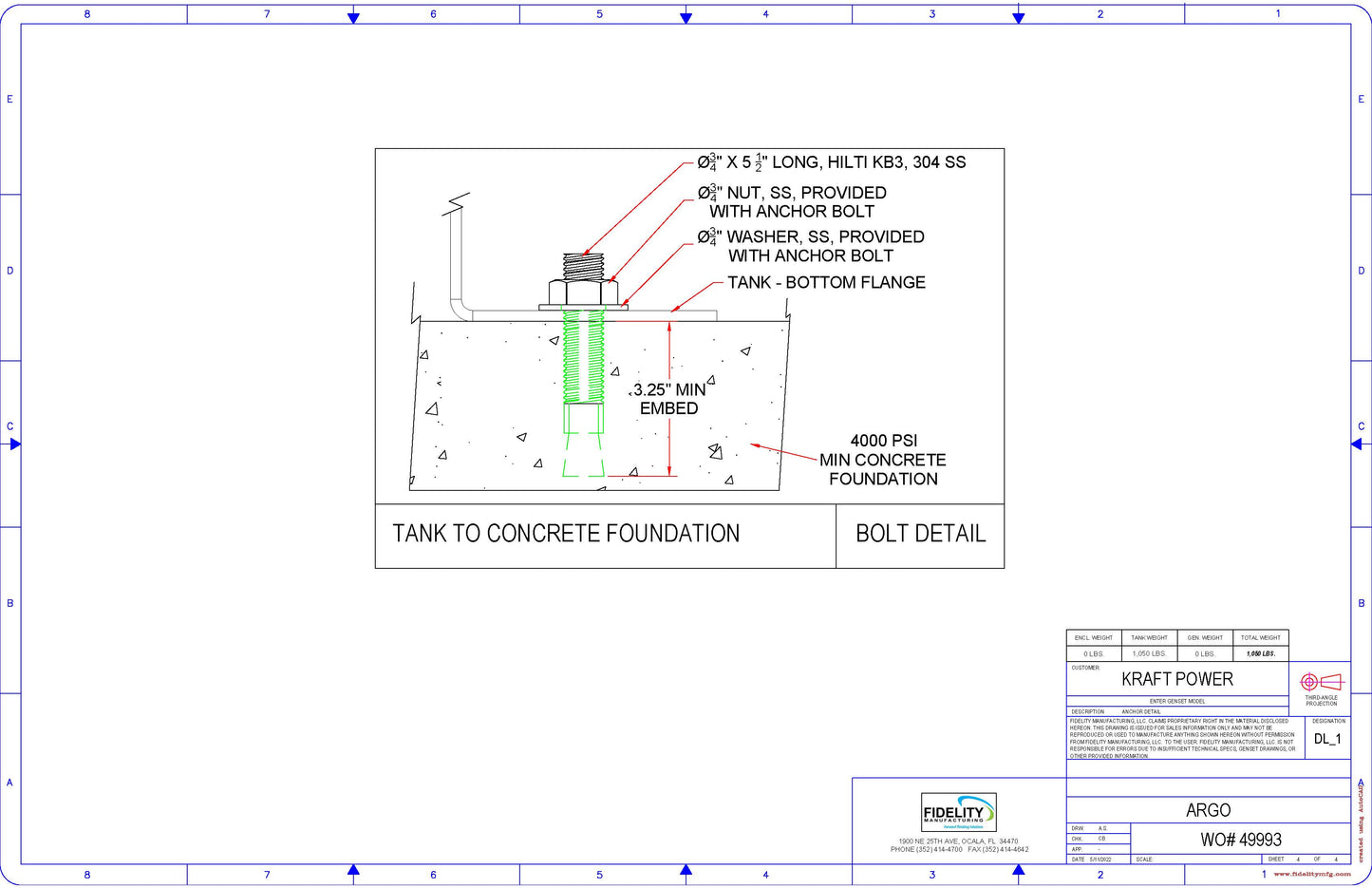 Generator Fuel Tank - 191 gallon