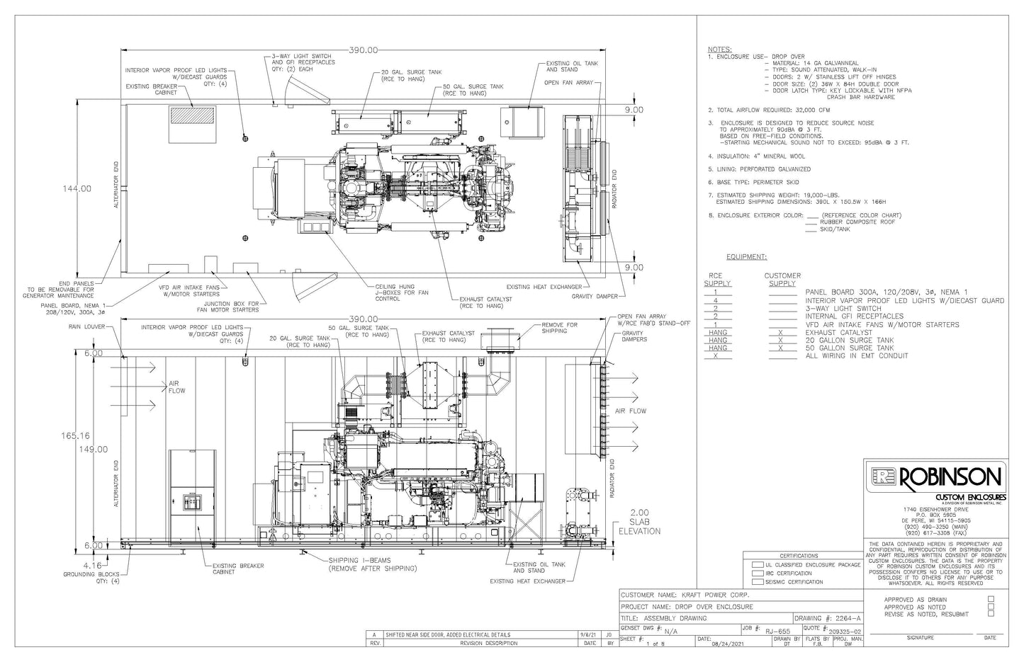 Drop Over enclosure for up to 1350 KW – Generator set