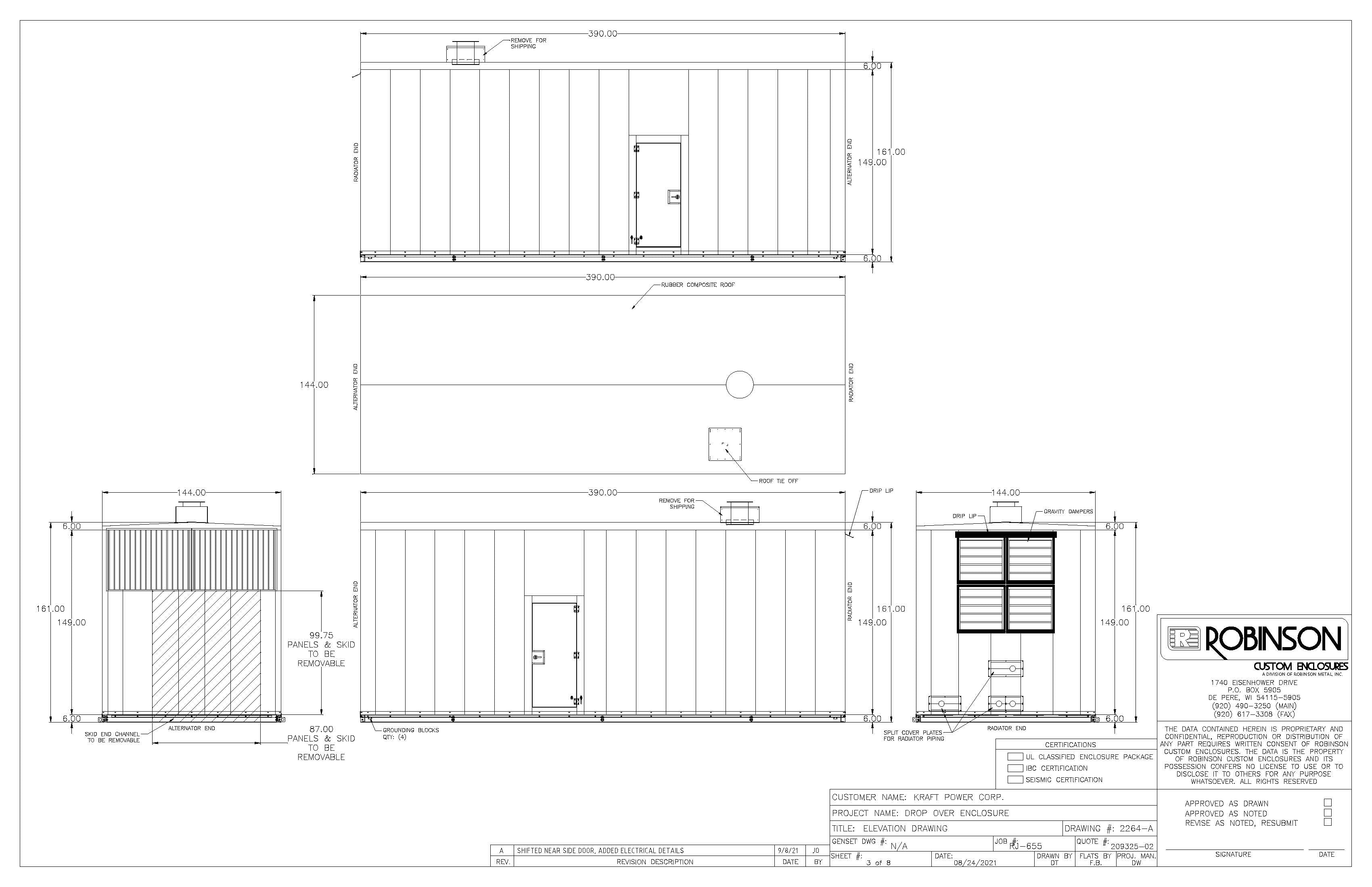 Drop Over enclosure for up to 1350 KW – Generator set