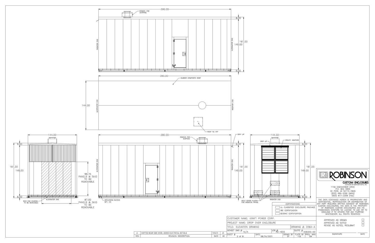 Drop Over enclosure for up to 1350 KW – Generator set