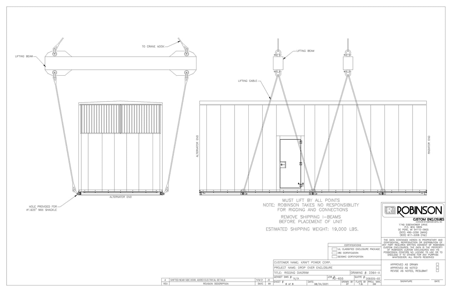 Drop Over enclosure for up to 1350 KW – Generator set