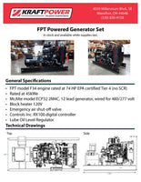 45 KW - Diesel Generator Continuous rating - Tier 4 engine - NEW