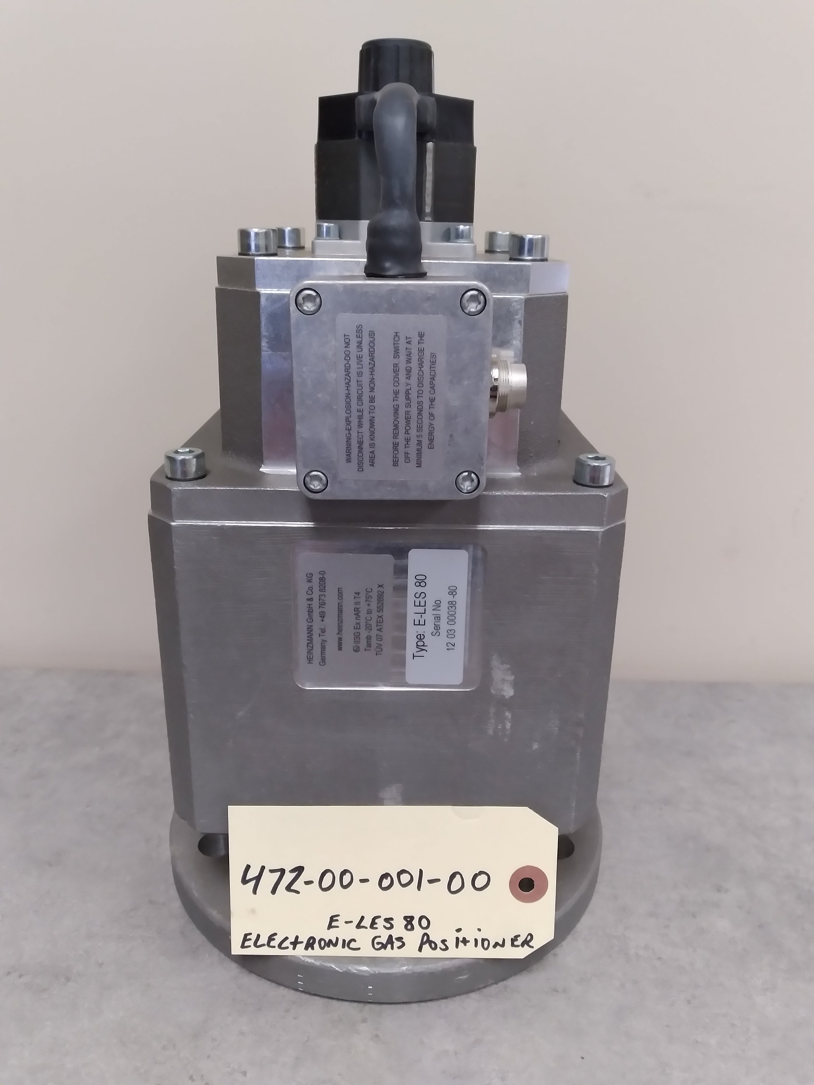 HEINZMANN 472-00-001-00 ELECTRONIC CONTROLLED GAS POSITIONER E-LES80