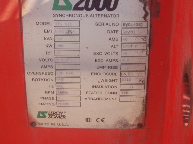 200 KW Leroy Somers Back End Alternator